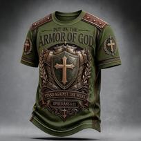 Men's Printed Neck Short Sleeve T-Shirt M black