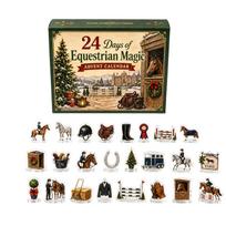 Advent Calendar with Pendant Ornaments, 2D Flat Acrylic Airplane-Shaped Box One Size beige