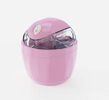 Mažas buitinis mini ledų gaminimo aparatas 14 x 14 x 16,5 cm ABS Vieno mygtuko minkštas ledų gaminimas su greitu 15 min paruošimu Nuimamas lengvam valymui Kompaktiškas stalviršiui rožinė