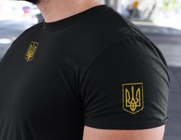 Ukrainietiški marškinėliai, Ukrainos marškinėliai, Ukrainietiška dovana, Ukrainos Tryzub tridento logotipas marškinėliai M black