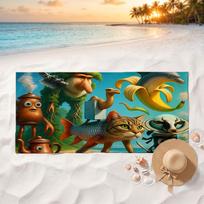 Brainrot Soft and comfortable beach towel perfect for vacations and poolside use an ideal gift for summer holidays 70cmx140cm(27x55inch) blue