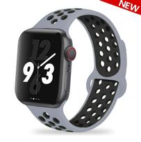 Sportinis silikoninis dirželis Apple laikrodžio apyrankei 44 mm 40 mm 42 mm 38 mm 44 mm laikrodžio apyrankė Kvėpuojanti apyrankė Apple laikrodis 6 dirželis iWatch 5 4 3 se 38 or 40mm&S-M black