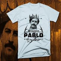 gangster t-shirt Pablo Escobar Medellin Cartel mafia Mob Street hustle White Tee M black