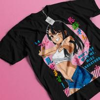 Miss Nagatoro T-Shirt Don't Toy With Me Kawaii Hentai Anime Girl Shirt All Size S juoda
