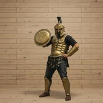 Spartan Armor Suit King Leonidas 300 Movie Costume Spartan Muscle Jacket Halloween Christmas Fathers Day Brother Gift for Husband beige