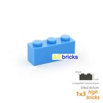 30pcs/lot Bulk Blocks Constructing Bricks Thick 1X3 Educational Assemblage Construction Toys ideal for Children Size Works With Featuring blue