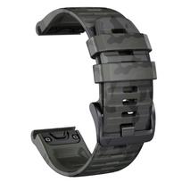 Sportinis kamufliažinis silikoninis dirželis For Garmin Fenix 7 7X Pro Solar Laikrodžio dirželis For Epix Pro (2 gen) 47mm 51mm Apyrankės Aksesuarai QuickFit 26mm armijos žalia spalva