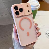 Luxury Shockproof Armor For Magsafe Case for For Iphone 17 Air 16 15 14Plus 13 12 11 Pro Magnetic Wireless Charge Clear Matte Cover iPhone 14 Plus brown