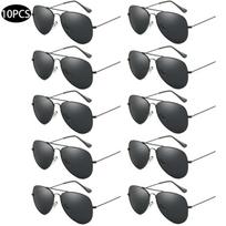 3/10PCS Vintage Goggles for Men Pilot Eyeglass Driving Sun Eyeglasses Black For Men And Women UV Protection 400 black