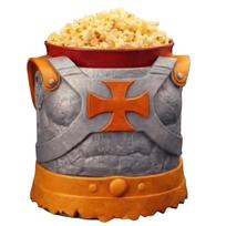 Collectible Armor Design Popcorn Bucket with Textured Molded Plastic Construction and Secure Lid for Movie Theater and Home Use one size geltona