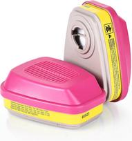 Organinių dujų kaukės filtrai 60923, 60921, 60926 - Aktyvuota anglis pink