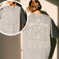 Noah Kahan The Great Divide Tour  Printed Tshirt Cotton Unisexs Womens Popular Oversized Comfortable and casual S gray