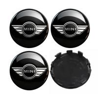 4 vnt. 54MM 56MM Automobilio ratlankio centrinio dangtelio emblemos priedai BMW MINI Cooper S Works JCW R55 R56 R50 R53 R60 R61 F54 F55 F56.. black