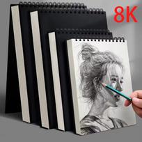 30/60 Sheets Spiral Bound Sketchbook 8K 16K A4, Acid Free Thick Eco Drawing Paper, Artist Sketch Pad for Oil Painting Sketch Art gray