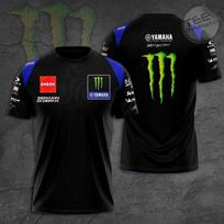 Unisex marškinėliai Medvilniniai Oversize Didelio dydžio Monster Energy Yamaha 3D Marškinėliai Dovana Gerbėjams Unisex Pilno dydžio Marškinėliai XXXL black