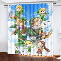 Zelda Užuolaida 100% Poliesteris Animacinis Atspalvis, Mielas 2 Vnt., Dekoravimo Rinkinys, Miegamasis, Svetainė, Namų Langas 150x166cm&Grommet Top