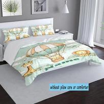 Air Balloon Duvet Cover Duvet Cover With Air Balloon Pattern Suitable For Children Kids Adults Soft Warm Breathable EU Single(135*200cm)3pcs gray