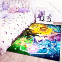 Klasikiniai 17 stilių P-Pokemon Eevee animaciniai kilimai kilimėlis svetainei miegamajam lovos šonui grindų kilimėlis plotas namų dekoras Potdemiel 40x60cm (16x24in) yellow