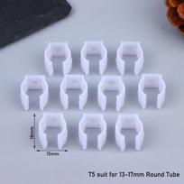 10Pcs T5 T8 LED Neon Tube Fixed Clip Plastic Buckle Connector Holder Safety Mounting for Interior Light Projects white