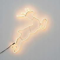 70 cm pakabinamas LED šviečiantis elnias langui, neoninė dekoracija, šilta balta šviesa