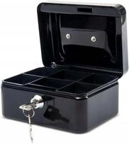 Rakinama pinigų dėžutė, „Total Shopping“ metalinė kasetė pinigams ir raktams su užraktu, taupyklė, KNU-01 BLACK