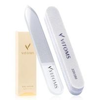 [Featured on TV Shuichi] VITOMS Nail Polisher, Nail File, Glass Nail Shiner for Buffing [Includes Sp B098DNN679 white
