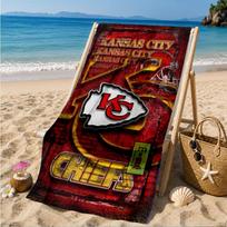 Kansas Chiefs Logo Beach Towel, Quick-drying, Easy to Care for, Suitable for Both Fitness and Beach Vacations,Sports Essential 70cmx140cm(27x55inch)