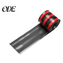 Automobilio stiliaus anglies pluošto gumos durelių slenksčio apsaugos apdailos juostelės dekoro lipdukas 10x100cm black