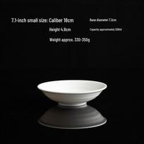 Off-White Wavy Porcelain Stir-Fry Deep Plate - Threaded Ceramic Dinner Plate for Home & Commercial Use white