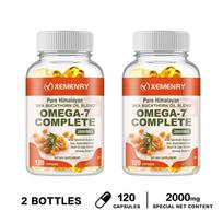 XEMENRY Grynų Himalajų šaltalankių aliejų mišinys 2000 mg 120 minkštų kapsulių — Ekologiškas Omega 7 kompleksas 120*2