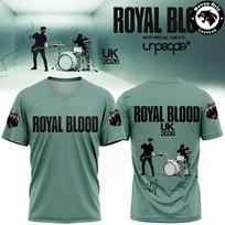 Royal Blood UK Tour 2026 Football Jersey Men Women V‑Neck T‑Shirt Short Sleeve Summer Unisex Streetwear Print Short Sleeve Tees 6XL gray