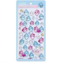 Cute Retro Water Drop Embossed Glitter Crystal Diy Decoration Sticker 1pcs white