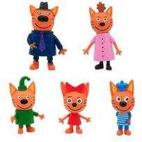 6-8Cm Russian Cartoon Anime Kid-E-C Action Figure Baking Decor Cake Figurine Three Little Kittens Model Cat Kids Toy blue