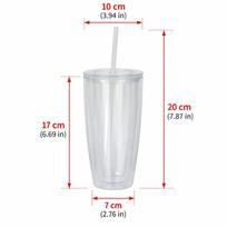 1Pcs 24oz Capacity Snowglobe Tumbler 17x10x7cm Glitter Tumbler DIY Snow Globe Cup  for Drinking white