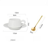 Kapučino puodeliai su lėkštutėmis ir metaliniu stovu, 250 ml keraminis kavos puodelis, puodelis espreso šotams, maži kavos puodeliai, juodi ir balti white