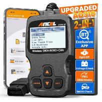 (Upgraded AD310) ANCEL AD310BT OBD2 Scanner Bluetooth - Check Engine Code Reader, Escaner Automotriz With Premium App On IOS & Android, Car AD310BT black