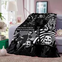 G-Ghost Band Blanket Warm And Soft Suitable For Bedroom Living Room Sofa Bed Office Travel Camping 30x40in gray