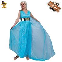 Medieval women's retro queen dress, movie character performance costume, Halloween stage prop performance costume L blue