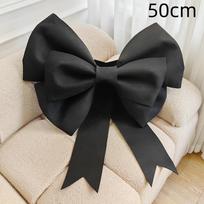 Naujas 30/50/75cm Kalėdinis milžiniškas kaspinas Didelis daugiafunkcis kaspinų mazgų rinkinys Rankų darbo šventinės dekoracijos Kalėdų DIY dekoracijos 17cm black