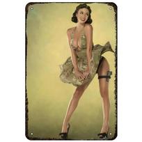Senoviniai metaliniai skardos iškabos Pinup Merginos Seksualios Moterys Sienų Dekoracija Vyrams Urvas Garažas Barai Kavinės Klubai Restoranas Retro Plakatai Atminimo lenta 20x30cm（7.8x11.8inch） beige