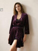 Sinsay - Vienos spalvos kimono stiliaus chalatas - bordo