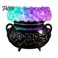 Spooky Mist Maker Halloween Cauldron LED Bubble Light, Color Changing Witch Potion Lamp, Gothic Decorative Candle Holder Light Up for Party Home Decor juoda