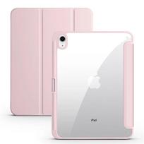 Apple iPad 11 dėklas A16 su pieštuko laikikliu, trijų dalių, akrilinis, skaidrus galas, išmanusis dėklas iPad 11-osios, 10-osios kartos dėklui iPad 10th 2022 10.9 rožinė