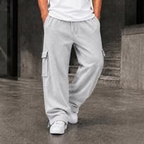 Men's Loose Fit Wide Leg Sweatpants with and Pockets for Gym XL šviesiai pilka spalva
