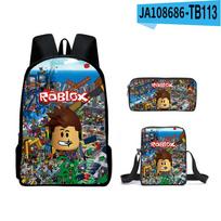 ROBLOX blox fruits primary and secondary school school bag children's backpack large capacity backpack satchel pencil case three-piece set
