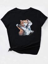 Titanic Cats Embrace Graphic T-shirt M gray