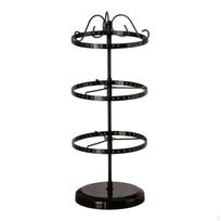 Rotating Earring Stand Freestanding Display Iron Black 3tier Black 3-tier black