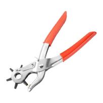 Leather Hole Punch Tool for Belt Multi Hole Size Puncher for Belts Watch Bands Straps Dogs Collars Saddles Shoes Fabric 1 red
