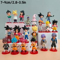 Random 1Pcs Dragon Ball Z Super Saiyan Goku Anime Figure Toy Mini Majin Buu Broli Vegeta Manga Action PVC Model Dolls Gifts Kids white