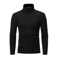 Vyriškas golfas ilgomis rankovėmis, apykaklė-golfo kaklas, apatinis marškinėlis, slim fit, laisvalaikio pagrindinis sluoksnis marškiniams darbui, biurui, gatvei, kasdieniam dėvėjimui 3XL juoda